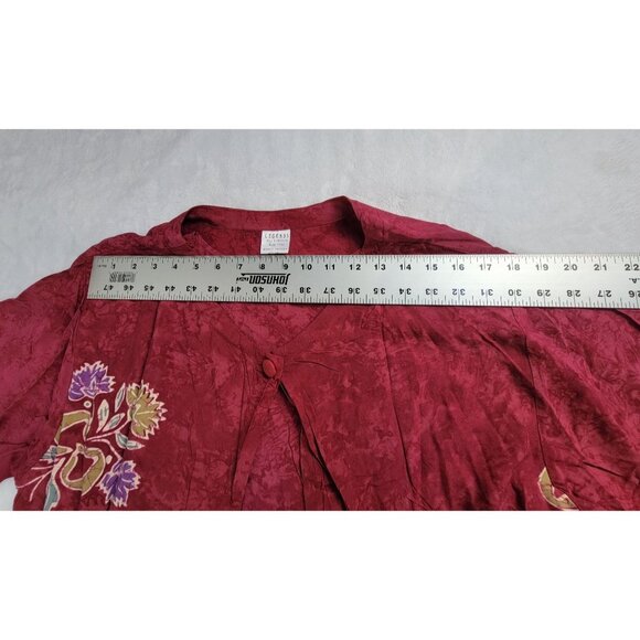 Legends By Sunisha Womens Floral Print Tunic Jacket Size Medium Red Lightweight - Picture 5 of 8